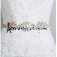 Top quality handmade beaded rhinestone crystal bridal wedding dress sash belt appliques